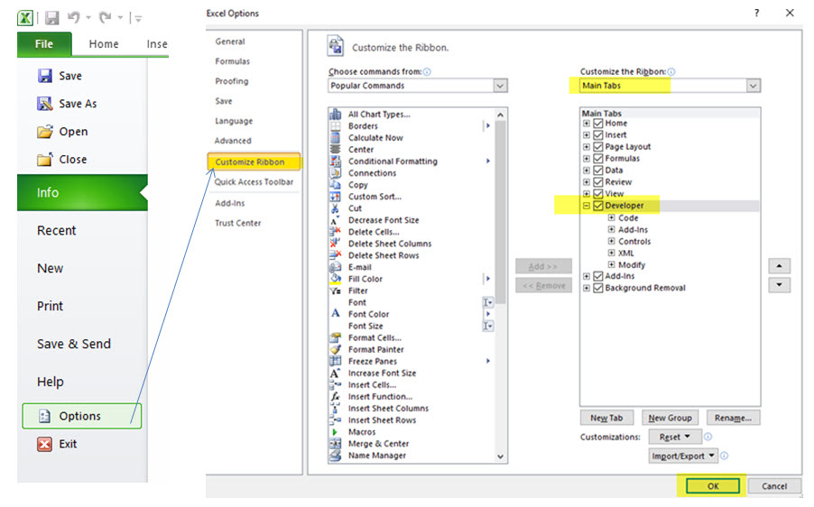 how to add custom ribbon to excel 2010 in vba